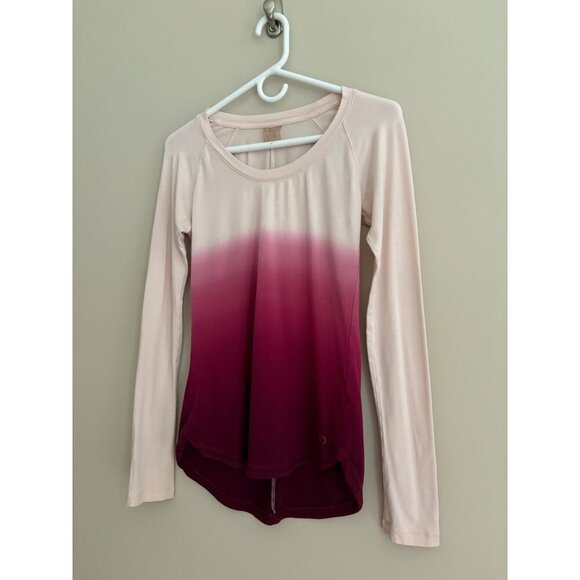 CALIA by Carrie Underwood Flow Everyday Long Sleeve Top in Pink Ombre Size Small - Picture 3 of 11